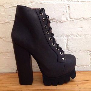 JEFFREY CAMPBELL 'Nola' Lace Up Platform Bootie Si